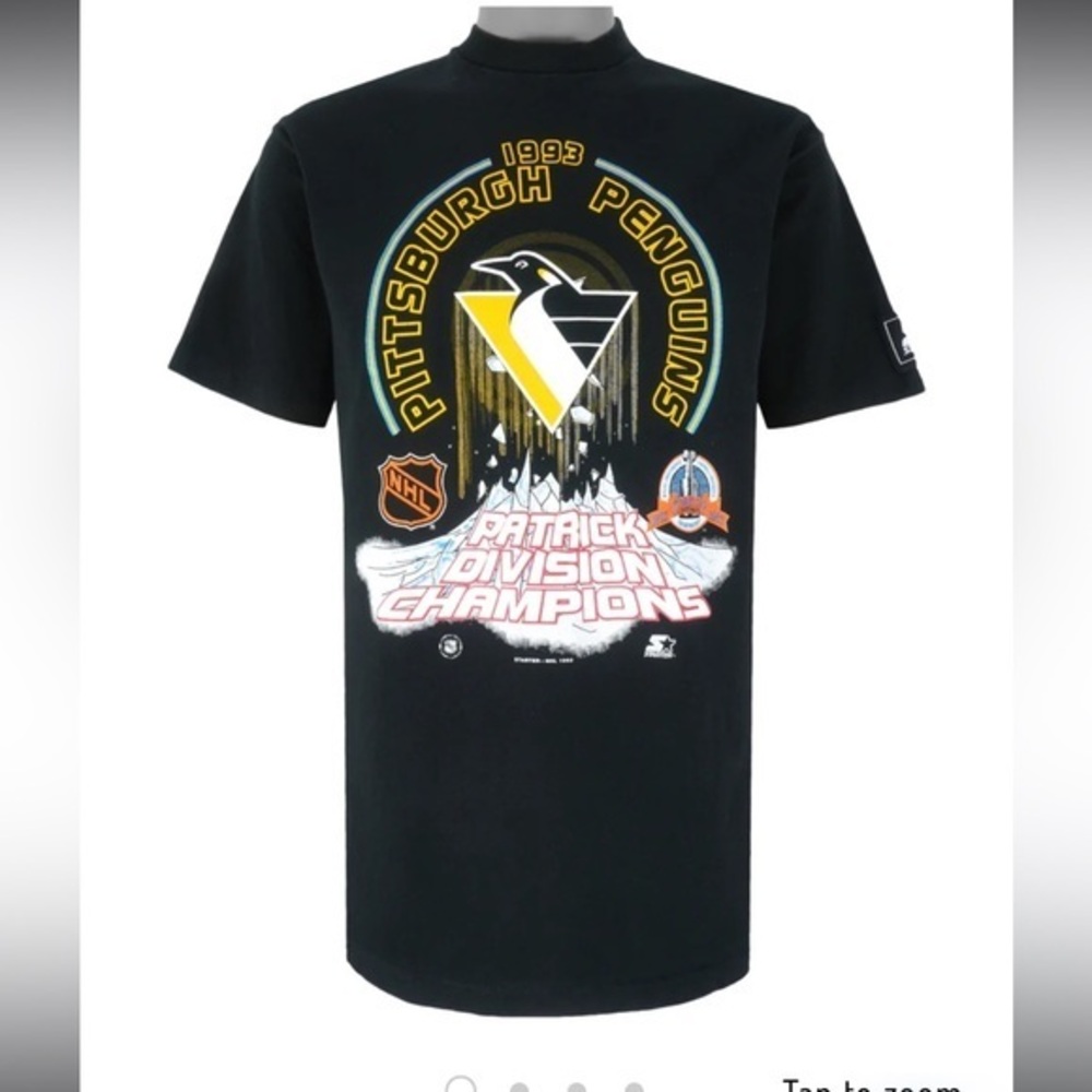 Starter - Pittsburgh Penguins Patrick Division Champs T-Shirt 1993 XL